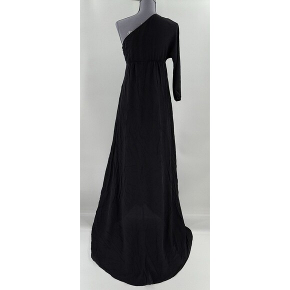 TUCKER Graceful Elegance Black One-Shoulder Long Sleeve Maxi Dress SIZE SMALL - Picture 12 of 14